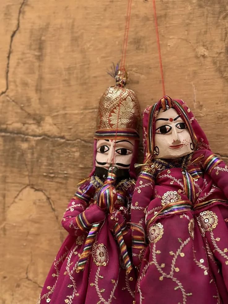 Pair of Rajasthani kathputli puppets