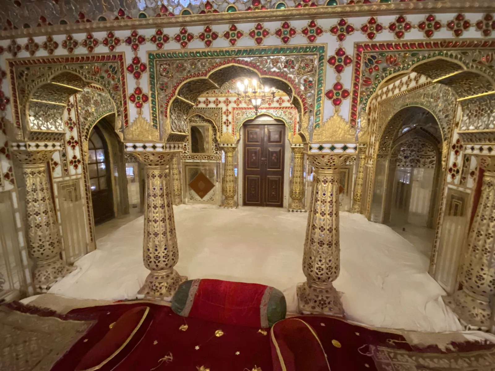 Mirror and glass-inlay room inside the City Palace, Jaipur