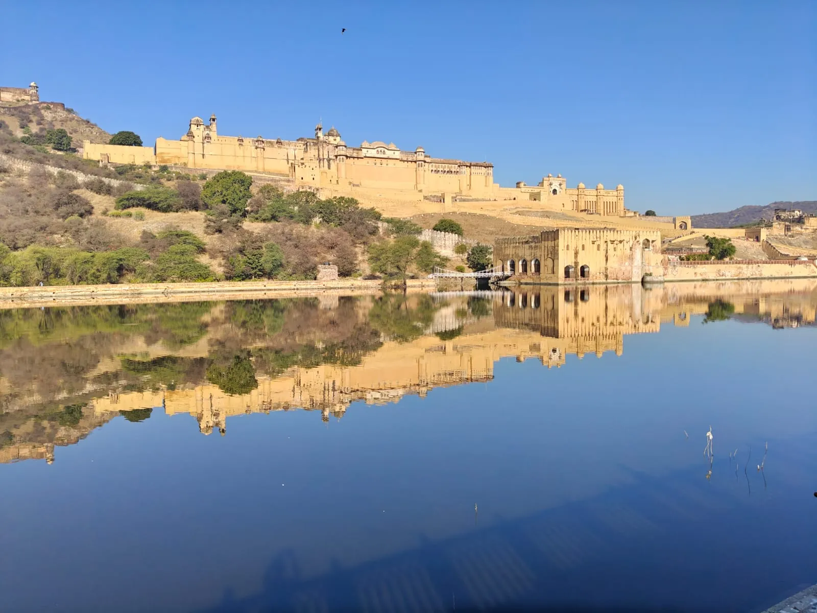Amer Fort reflected in Maota Lake, Jaipur