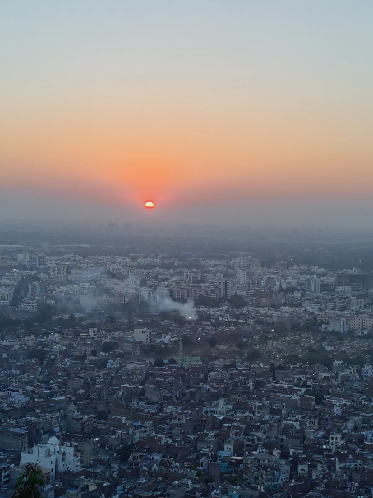 Sun setting over Jaipur seen from Nahargarh Fort